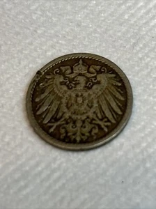1900-D GERMANY 5 PFENNIG DEUTSCHES REICH 1900 D German World Coin - Picture 1 of 3