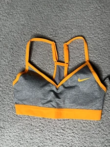 NWT Nike Pro Indy Sports Bra Women XS Gray Orange 826643 - Picture 1 of 9