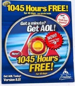 NAVY & RED America Online Collectible / Install Disc, Vintage AOL CD v8.0 ! - Picture 1 of 2