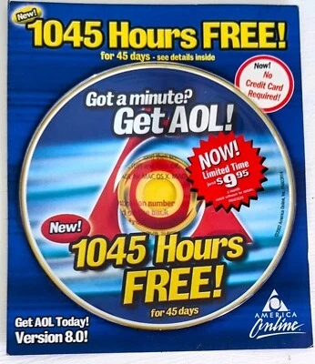 NAVY & RED America Online Collectible / Install Disc, Vintage AOL CD v8.0 ! - Image 1 of 2