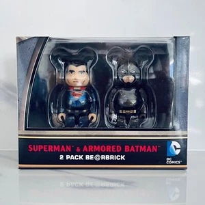 Brand New MEDICOM BEARBRICK Armored BATMAN vs SUPERMAN 100% Set of 2 (2016) - Picture 1 of 4