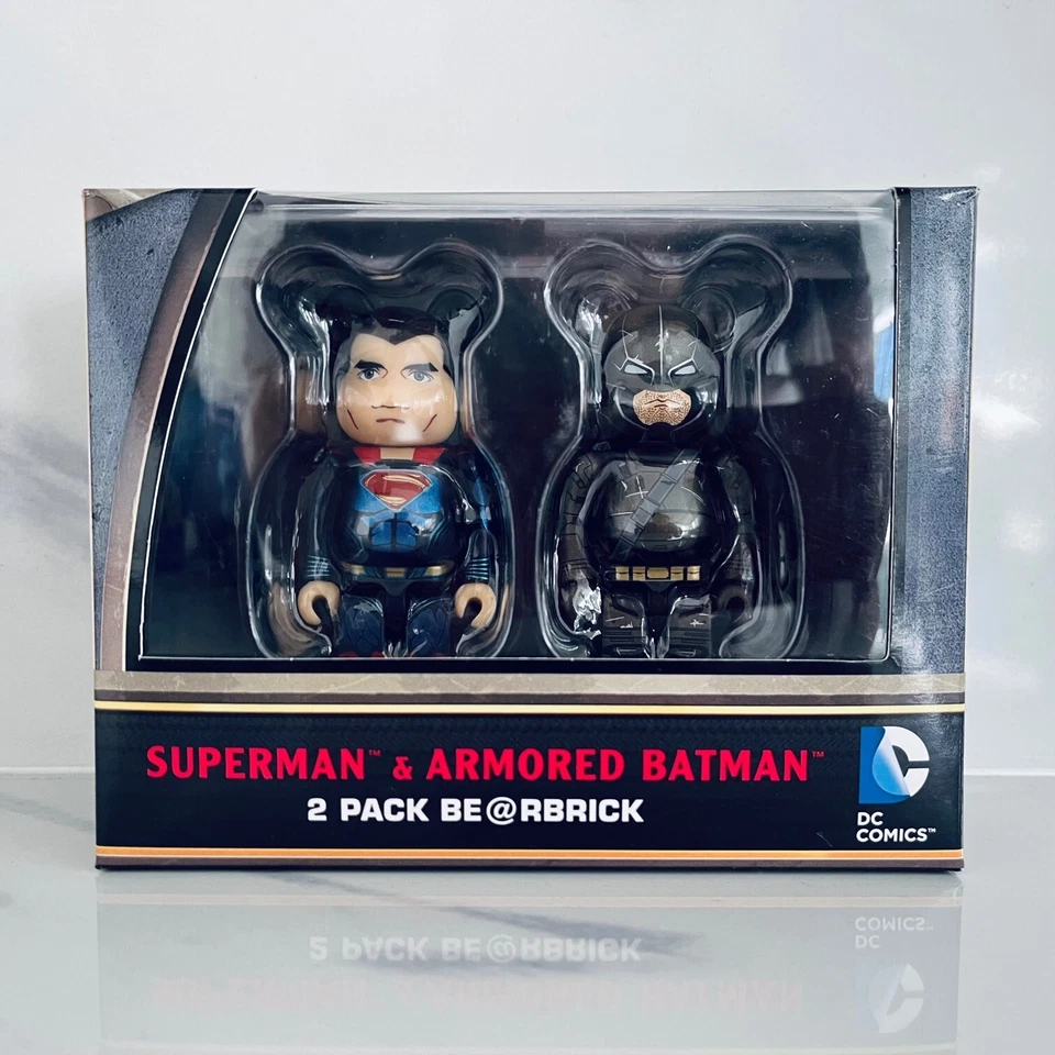 Nuevo MEDICOM BEARBRICK Blindado BATMAN vs SUPERMAN 100% Juego de 2 (2016) Foto 1 de 4