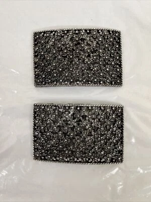 Antique Vintage 1920s Flapper Silver Filigree Shoe Clips Marked Tip Toe Foto 1 de 4