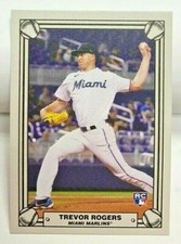 Trevor Rogers 2021 Topps 582 Montgomery Club Lost Vault Design RC #7 SP MARLINS