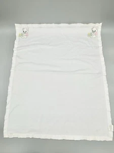 Vintage White Quiltex Baby Blanket READ DESCRIPTION - Picture 1 of 10
