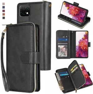 For Wiko T3 Wallet Case 9Card Zipper Slots Kickstand Flip Leather Phone Case - Picture 1 of 42