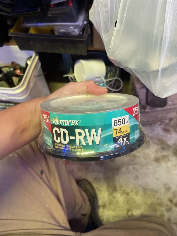 NEW MEMOREX CD-RW 25 PACK RECORDABLE REWRITABLE 80 MIN 700 MB 4x MULTI SPEED  — 第 1/1 张图片