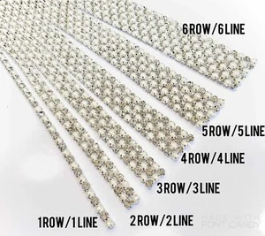 1 Yard Silver Rhinestone Diamond & Pearl Ribbon for Bridal Party Trim Decoration - Picture 1 of 13