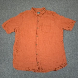 Fatface Shirt Mens 2XLARGE orange Linen Short Sleeve Button up summer Size 2XL - Picture 1 of 9