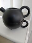  1980s Broste Copenhagen Denmark Stacking Tea Pot & Cup Black (No Lid)