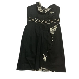 Lilly Pulitzer Crystal Black Strapless Mini Dress Size 4 Late Night Toile Print - Picture 1 of 7