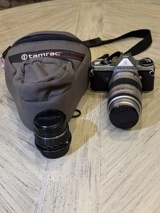 [Opt Top MINT] Pentax ME Black 35mm SLR Film Camera + 80-200 Lens + 50mm Lens - Picture 1 of 7