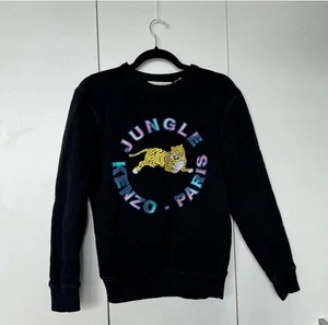 Kenzo H&M Jungle Paris Crew Neck Sweatshirt Sweater Black Sz XS - Picture 1 of 3
