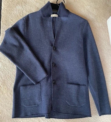 Strickjacke Sakko FALCONERI 52 Blau  Extrafine Merinowolle Made in Italy TOP! - Bild 1 von 4