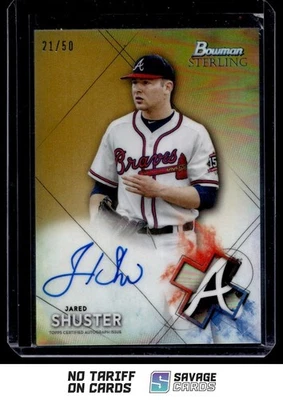 2021 Bowman Sterling Prospect Auto Gold Refractor Jared Shuster /50 #BSPA-JSH - Image 1 of 3