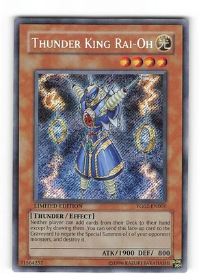Yugioh DONNERKÖNIG RAI-OH , yg02-en001 Secret Rare englisch NM Limitiert - Bild 1 von 2