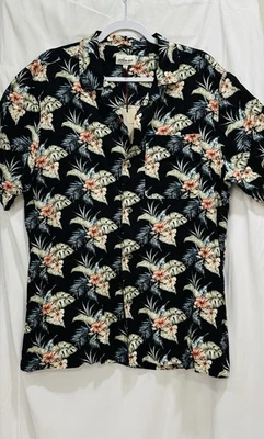 Jeremiah Linen Blend Black Floral Button Down Shirt Mens Size L Short Sleeve NWT - Image 1 of 4
