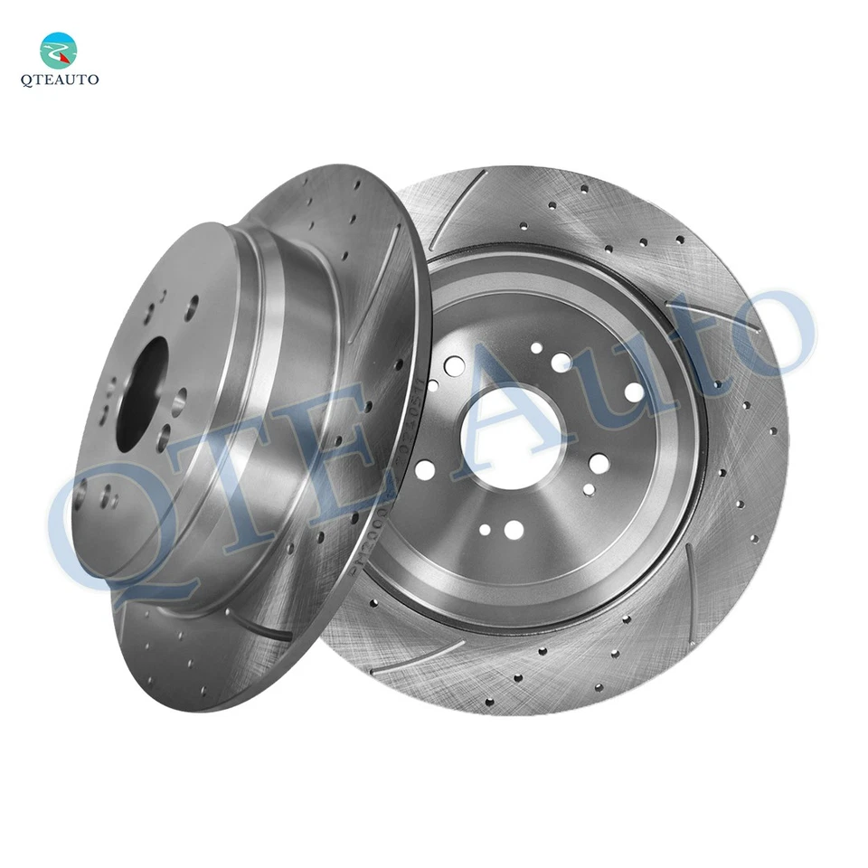 Rotores de disco de freno ranurados perforados traseros de 305 mm para Acura RDX 2007-2009 2013-2018 Foto 1 de 4