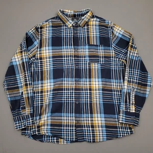 Alpine Design Shirt Mens XL Long Sleeve Button Up Cotton Plaid Blue Yellow - Picture 1 of 14