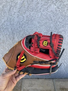 "Guante de béisbol Wilson A550 para niños 11,5"" roto en el campo tiro derecho bonito derecho" - Imagen 1 de 4