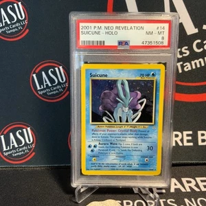 PSA 8 Pokémon TCG Suicune 14/64 Neo Revelation Holo 2001 - Picture 1 of 2