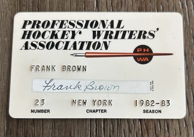 1982/83 NHL/PROFESSIONAL HOCKEY WRITERS ASSOC PASS ** WAYNE GRETZKY 196 PTS** - Image 1 of 2