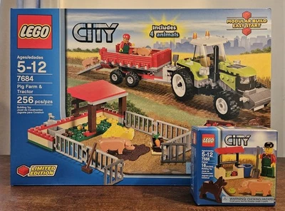 NEW Lego City Sets 7684 Pig Farm and Tractor + 7566 Farmer  -FACTORY SEALED- - Image 1 of 4
