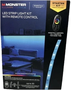 NEW Monster Illuminessence LED Strip Light Kit 6.5ft w/ Remote  indoor ambient - Picture 1 of 3