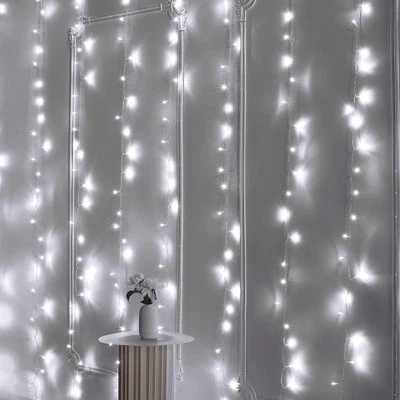 10 ft x 20 ft WHITE LED Curtain String LIGHTS Party Wedding Events Decorations - Image 1 of 4