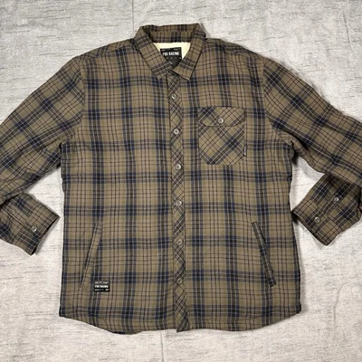 Fox гонки на пуговицах флис с подкладкой куртка мужская XXL 2XL зеленый темно-синий - Изображение 1 из 4