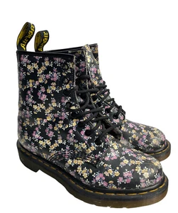 Dr. Martens The Original Floral Leather Combat Boots Women's Size 6 - Picture 1 of 20