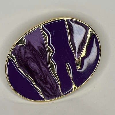 Vintage Nan Lewis Purple & Gold Belt Buckle GREAT FASHION STATEMENT! - Image 1 of 4