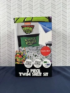 Teenage Mutant Ninja Turtles Mutant Mayhem Kids Twin Sheet Set 3Pcs Nickelodeon - Picture 1 of 6