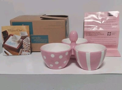Pampered Chef Simple Additions Pink Bowl Trio #2069 Help Whip Cancer Snack Dip - Image 1 of 4
