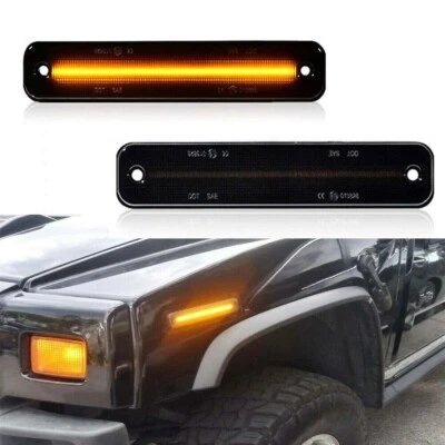 For 2003-2009 HUMMER H2 Smoked LED Side Marker Light Front LED turn signal light - Image 1 of 4