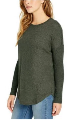 NUEVO CON ETIQUETAS Buffalo David Bitton Damas Manga Larga Acogedor Top Oliva Talla XL $70 i221 Foto 1 de 3