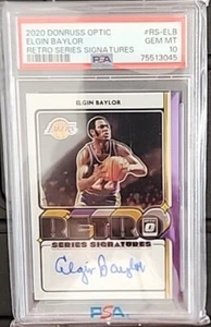 2020-21 Donruss Optic Elgin BAYLOR Retro Series Signatures Auto /49 PSA 10 - Picture 1 of 2