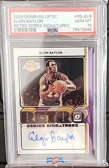Donruss Optic Elgin Baylor Retro Series Signatures 2020-21 automático/49 PSA 10 Foto 1 de 2