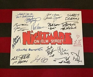 A Nightmare On Elm Street Title Card- Cast-Signed- 8.5x11- Autograph Reprints - Picture 1 of 7