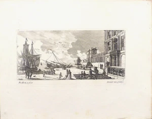 Port bateau marine Gravure de PERELLE du 17e siècle Bordeaux - Picture 1 of 4