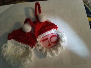 Handmade crocheted Santa picture photo ornament for Christmas sold individually - Picture 1 of 1