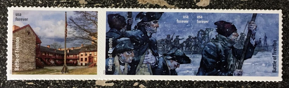 2025USA Forever Battlefields of the American Revolution - Trenton Strip of 3 - Image 1 of 1
