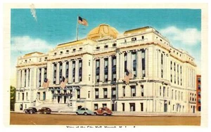 View Of The City Hall Newark New Jersey Vintage Postcard Linen Posted 1944 - Picture 1 of 2