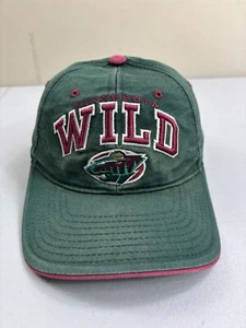 VINTAGE Minnesota Wild Hat Snapback Baseball Cap Big Logo Embroidered NHL Hockey - Picture 1 of 9