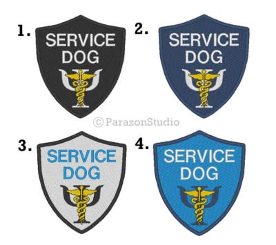 Custom Embroidered Psychiatric Symbol Service Dog Shield Patch 3.50" x 4" - Image 1 of 4