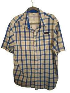 Columbia Cream Shirt Mens XL w/Blue Lines