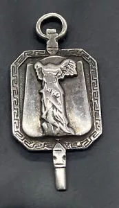 VINTAGE STERLING SILVER WINGED VICTORY MEDAL OR CHARM - Picture 1 of 5
