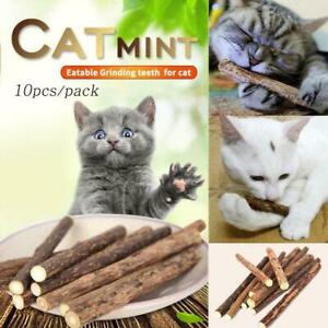 10 Cat Snacks Natural Matatabi Chew Catnip Stick Teeth Best M Brush Toy P3S3