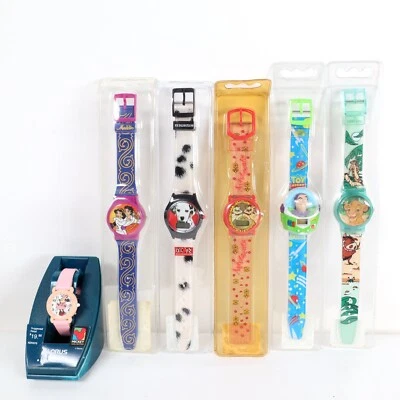Lote de 6 relojes Disney Toy Story Aristocats Rey León Aladdin 101 Dalmations NUEVO Foto 1 de 4