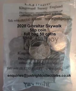 NEW ! Gibraltar 2020 50p Coin Skywalk Fifty Pence Gibraltar Full bag - Picture 1 of 1